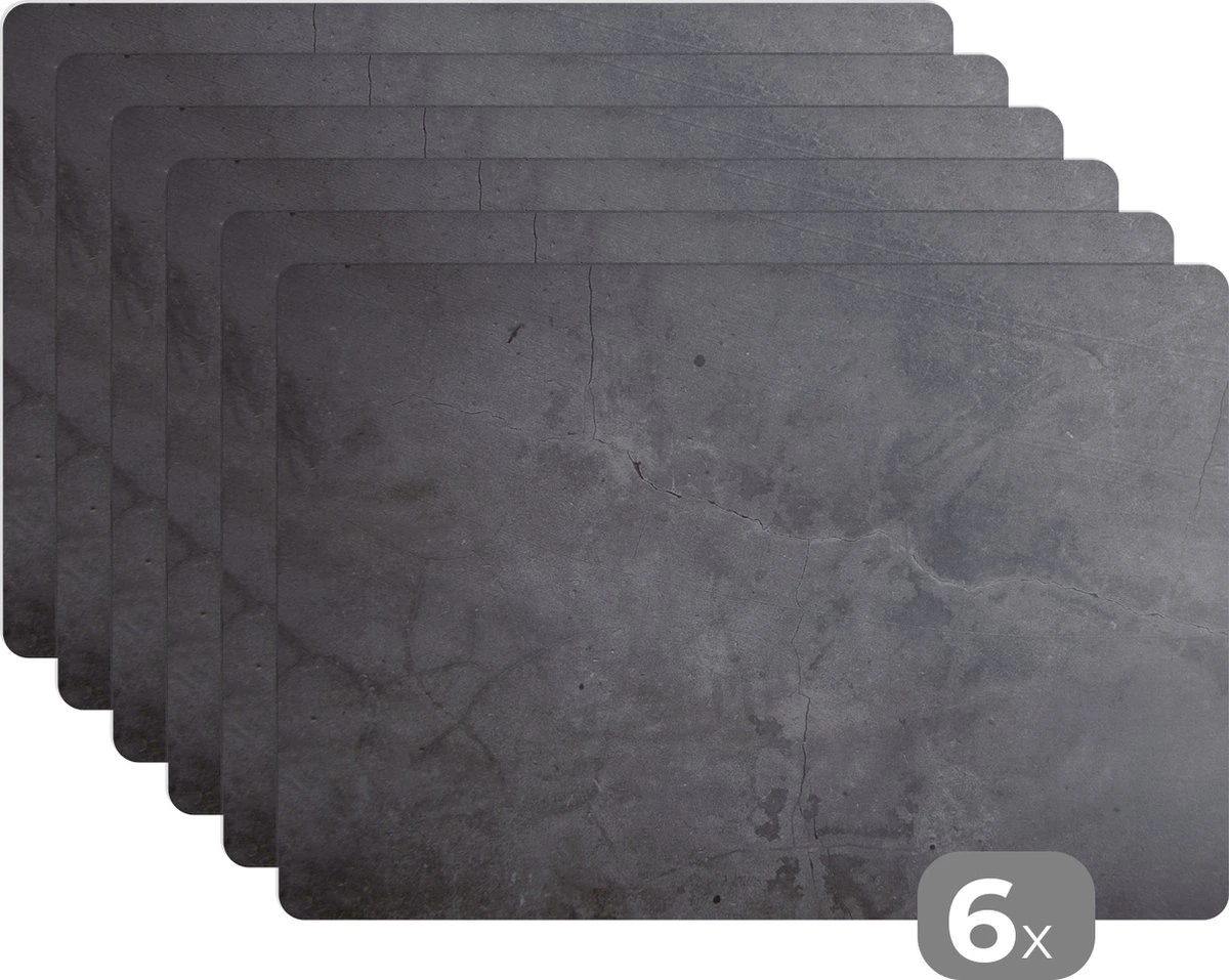 Placemats - Beton Print - Grijs - Industrieel - Onderleggers Placemat - Placemat - Onderlegger - 6 Stuks - 45x30 Cm 3 Placemats - Beton Print - Grijs - Industrieel - Onderleggers Placemat - Placemat - Onderlegger - 6 Stuks - 45x30 Cm