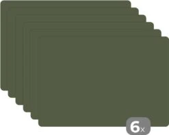 Placemats - Groen - Kleur - Neutraal - Vinyl - Antislip - Placemat - Onderleggers - 45x30 Cm - Eetkamer - Keuken Accessoires