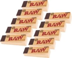 Merkloos RAW Classic Filter Tips Voor Lange Vloei - Vloeipapier - Rolling Papers (smoking) - 10 Stuks