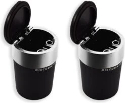 2 Stuks Auto Asbak Met Led Inclusief BATTERIJ - Geurvrije Anti Rook Auto Asbak -