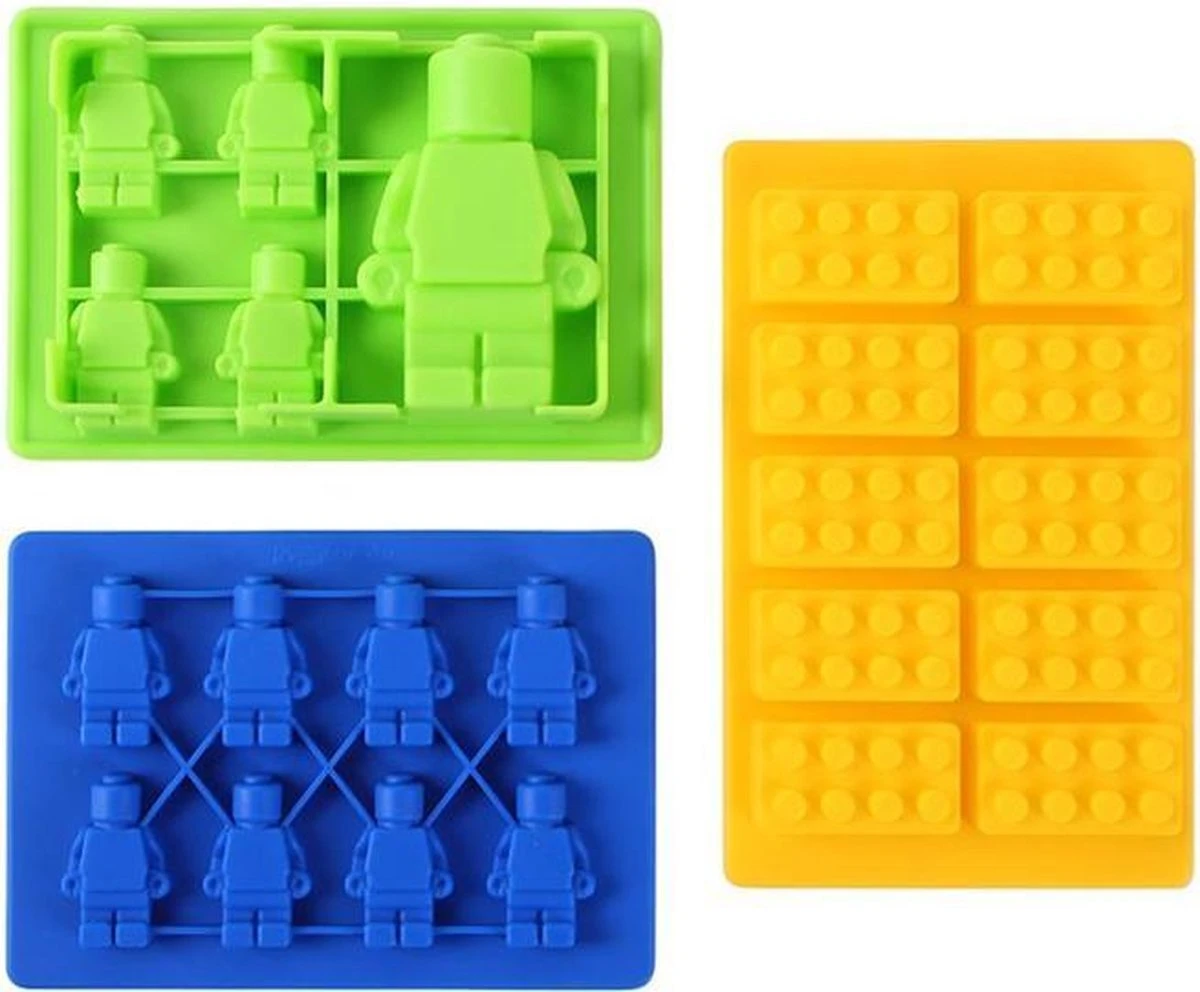Merkloos Brick Robot Siliconen Ijsbakvormset - 3 Delig 4 Merkloos Brick Robot Siliconen Ijsbakvormset - 3 Delig - Afbeelding 2