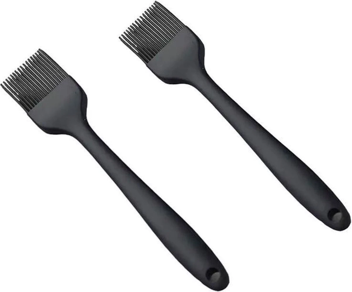 Siliconen Bakkwast Zwart - Set Van 2 - BBQ Kwast - Marinade Kwast- Insmeer Kwast- Barbecue Kwast - Vaatwasser Bestendig 3 Siliconen Bakkwast Zwart - Set Van 2 - BBQ Kwast - Marinade Kwast- Insmeer Kwast- Barbecue Kwast - Vaatwasser Bestendig