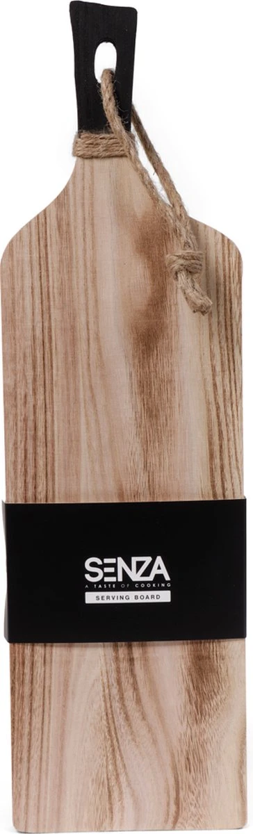 SENZA Borrelplank Met Handvat - Tapasplank - Paulownia Hout - Zwart Hout - 58 X 17 CM 3 SENZA Borrelplank Met Handvat - Tapasplank - Paulownia Hout - Zwart Hout - 58 X 17 CM