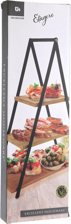 Merkloos Etagere Bamboe - Metaal - 3-laags-hoogte 53 Cm 7 Merkloos Etagere Bamboe - Metaal - 3-laags-hoogte 53 Cm -KitchenAids Winkel 385x1200
