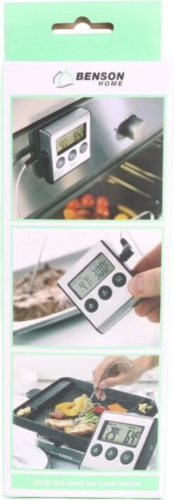 Benson Digitale Keukenthermometer - Vleesthermometer - Incl. Timer, Warmte Alarm En Batterij -KitchenAids Winkel 418x1200