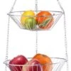 Zilveren Ronde Fruitschaal 3-laags Hangend 72 Cm - Zeller - Keukenaccessoires/benodigdheden - Fruitschalen/fruitmanden - Fruitschalen Van Metaal -KitchenAids Winkel 443x1200