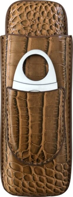 Noordling 2 Delige Humidor - Sigarenkoker - Sigaar - Sigaren - Humidor - Sigarenknipper - Sigaren Accessoires - Licht Bruin - SALE