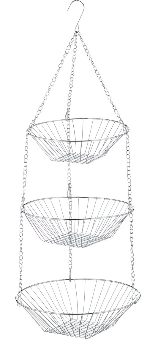 Relaxdays Hangende Fruitmand - Fruitschaal - Etagere Fruit - Hangmand - Draad - 3 Etages 11 Relaxdays Hangende Fruitmand - Fruitschaal - Etagere Fruit - Hangmand - Draad - 3 Etages - Afbeelding 9