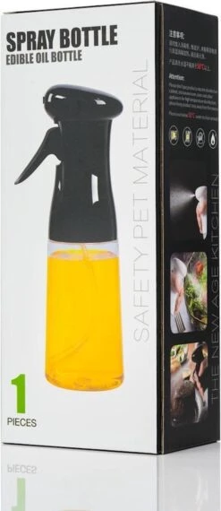 Merkloos Decopatent® Olijfolie Sprayer - Oliefles Met Verstuiver - Afvallen - Voor Gezond Bakken En Koken - Kook Bakspray - 210ML - Zwart -KitchenAids Winkel 520x1200