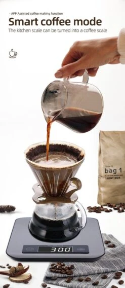 Smart Nutrition Scale - Keukenweegschaal - Digitaal & Bluetooth - APP Voor Android En IOS - Maximum Capaciteit 5 KG -KitchenAids Winkel 522x1200