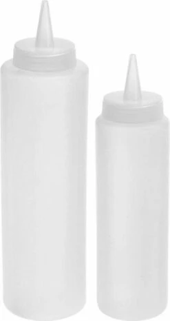 Doseerflessen/sausflessen - 2x Stuks - Kunststof - 250 Ml En 400 Ml