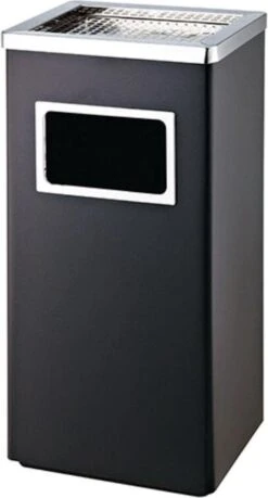 Merkloos Decopatent® Staande Asbak Met RVS Afvalbak - Asbak Voor Buiten - Vloerasbak - Buitenasbak Groot - Rookpaal - Asbakken - 30x24x62