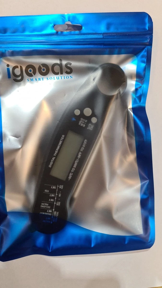 Igoods Digitale Thermometer Voor Keuken, Koken, Voedsel Melk, Vlees, Oven, BBQ, Water, Thee Voor Binnen En Buiten, Waterdicht, RVS, Ultrasnel 6 Igoods Digitale Thermometer Voor Keuken, Koken, Voedsel Melk, Vlees, Oven, BBQ, Water, Thee Voor Binnen En Buiten, Waterdicht, RVS, Ultrasnel - Afbeelding 4