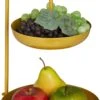 Relaxdays Fruitschaal Etagère 2 Laags - Dubbele Fruitmand Goud - Rond - Keuken - Metaal -KitchenAids Winkel 691x1200