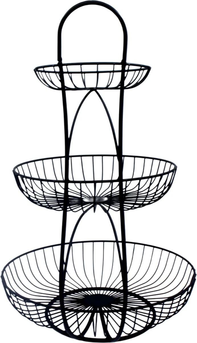 YNONA Fruitschaal - 3 Laags - Zwart - Fruitmand - Fruitmand Metaal - Etagère - Decoratie Schaal 12 YNONA Fruitschaal - 3 Laags - Zwart - Fruitmand - Fruitmand Metaal - Etagère - Decoratie Schaal - Afbeelding 10