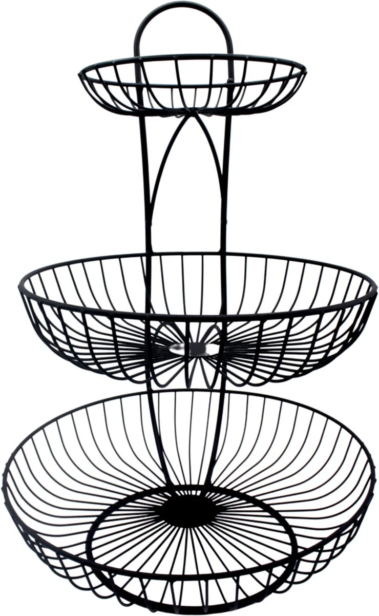 YNONA Fruitschaal - 3 Laags - Zwart - Fruitmand - Fruitmand Metaal - Etagère - Decoratie Schaal 9 YNONA Fruitschaal - 3 Laags - Zwart - Fruitmand - Fruitmand Metaal - Etagère - Decoratie Schaal - Afbeelding 7