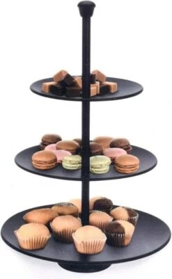 Merkloos Etagere Met 3 Verdiepingen - Mat Zwart - Metaal -KitchenAids Winkel 740x1200