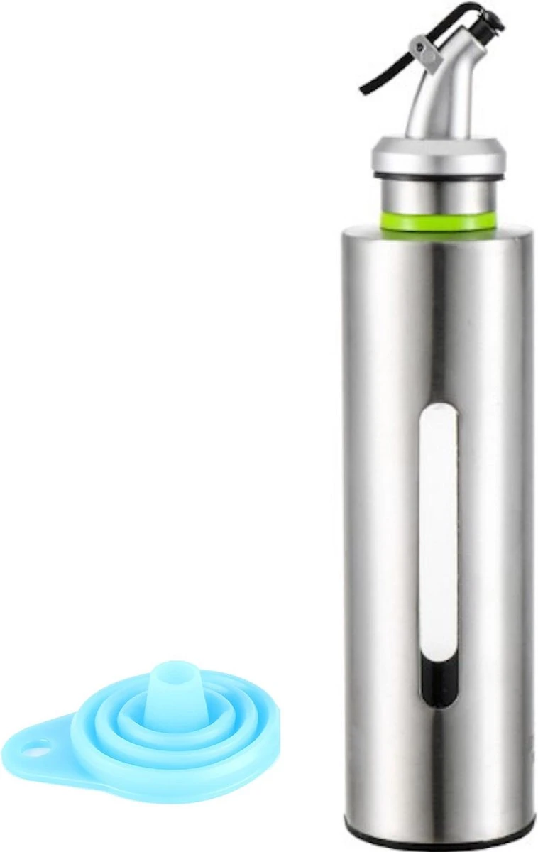 Robuuste Kwaliteit RVS Oliefles Of Azijnfles 250ml Keizer RVS - Olijfolie Fles + Gratis Trechter - Roestvrijstalen Oliefles - Plantaardige Oliefles 6 Robuuste Kwaliteit RVS Oliefles Of Azijnfles 250ml Keizer RVS - Olijfolie Fles + Gratis Trechter - Roestvrijstalen Oliefles - Plantaardige Oliefles - Afbeelding 4