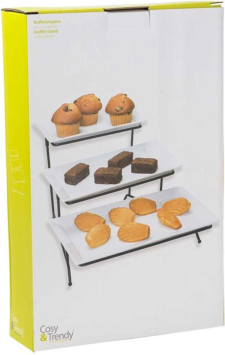 Buffet Etagère Met 3 Borden 4 Buffet Etagère Met 3 Borden - Afbeelding 2