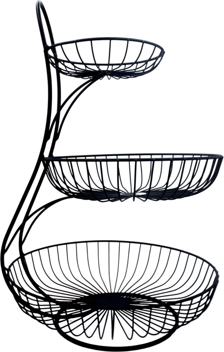 YNONA Fruitschaal - 3 Laags - Zwart - Fruitmand - Fruitmand Metaal - Etagère - Decoratie Schaal 14 YNONA Fruitschaal - 3 Laags - Zwart - Fruitmand - Fruitmand Metaal - Etagère - Decoratie Schaal - Afbeelding 12