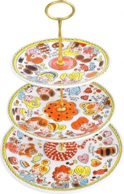 Blond Amsterdam Even Bijkletsen Etagère - 3 Laags - ∅26cm+∅22cm+∅18 Cm