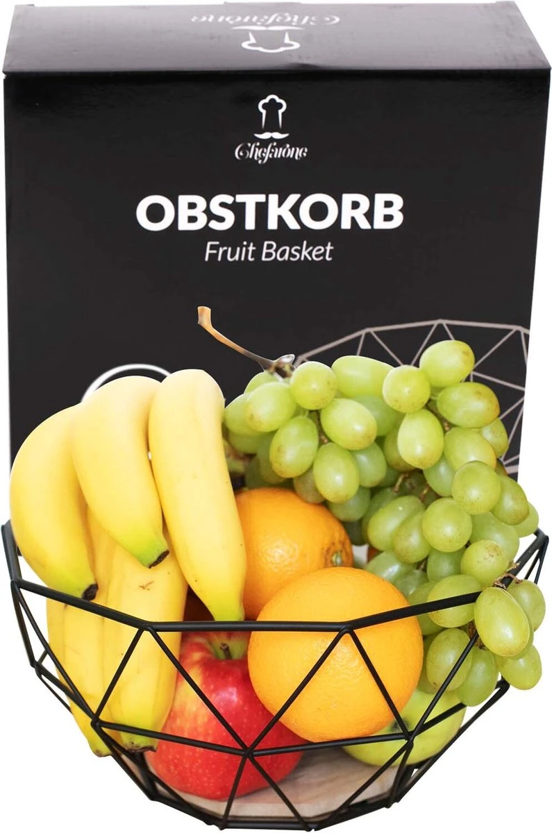 Chefarone Fruitschaal Zwart - Fruitmand - Groentemand - Broodmand - Metaal & Hout 7 Chefarone Fruitschaal Zwart - Fruitmand - Groentemand - Broodmand - Metaal & Hout - Afbeelding 5