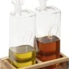 Navaris Set Van Oliefles En Azijnfles - Twee Navulbare Flesjes Met Schenktuit - Glazen Flessen Met Dispenser Voor Azijn En Olie - In Houten Houder -KitchenAids Winkel 807x1200