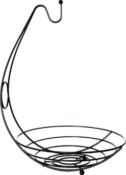 Merkloos Fruitmand Met Banaanhouder – Fruitschaal Zwart – Fruitmand Zwart Metaal – Bananenhouder – Fruitmand Hangend - Decoratieve Schaal – Keuken – 27x27x39 -KitchenAids Winkel 865x1200 1