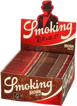 Merkloos Smoking Brown King Size Vloei (Bruin) - Lange Vloei - Rolling Papers – 50 Stuks (Per Doos)