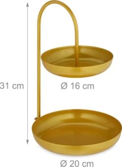 Relaxdays Fruitschaal Etagère 2 Laags - Dubbele Fruitmand Goud - Rond - Keuken - Metaal -KitchenAids Winkel 879x1200