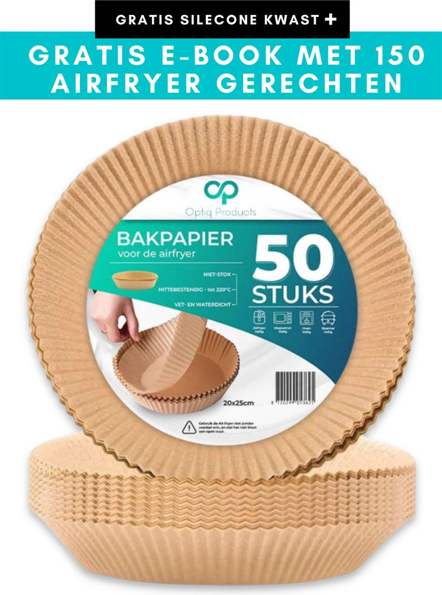 Optiq Products® Airfryer Bakpapier 20cm - 50 Stuks - Wegwerp Bakjes Voor Airfryer XL En XXL Heteluchtfriteuse Wegwerpbakjes - Airfryer Bakvorm - Airfryer Accesoires - Bakpapier - Rond 3 Optiq Products® Airfryer Bakpapier 20cm - 50 Stuks - Wegwerp Bakjes Voor Airfryer XL En XXL Heteluchtfriteuse Wegwerpbakjes - Airfryer Bakvorm - Airfryer Accesoires - Bakpapier - Rond