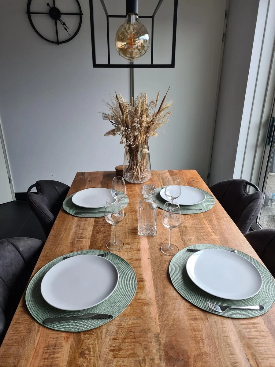 Merkloos Placemats ROND - Placemat - 4 STUKS - Rond - 38 Cm - Luxe - Onderlegger - Mint Groen 4 Merkloos Placemats ROND - Placemat - 4 STUKS - Rond - 38 Cm - Luxe - Onderlegger - Mint Groen - Afbeelding 2
