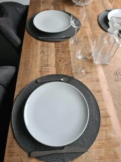 Merkloos Placemats - Rond - 38 Cm - 4 Stuks - Onderlegger - Hitte Bestendig - Donker Grijs - Luxe Uitstraling -KitchenAids Winkel 899x1200 17