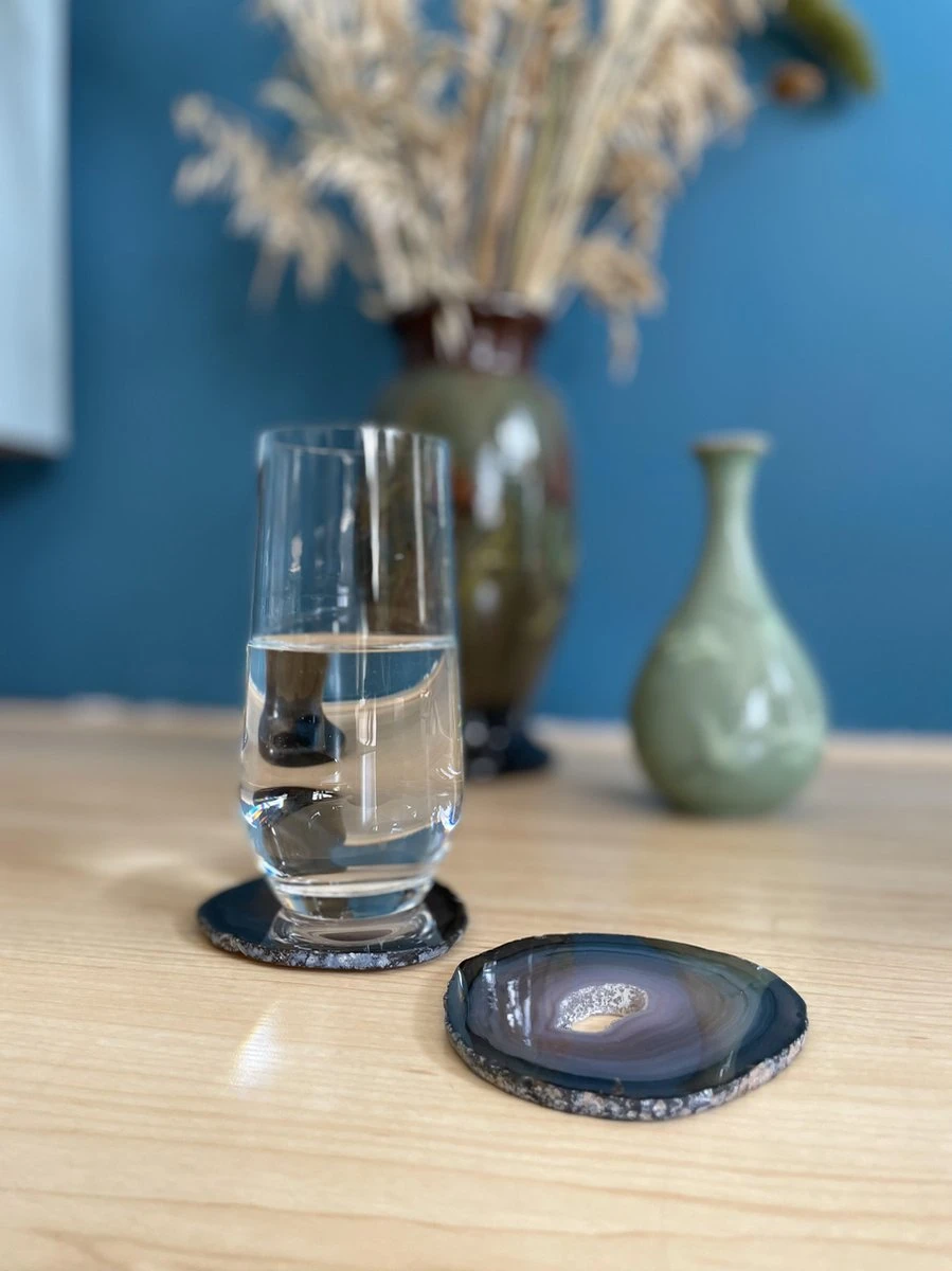The Gem Inside - Edelsteen Onderzetters - Agaat - Set Van 2 - Doorsnee 7-8cm - Met Siliconen Voetjes 5 The Gem Inside - Edelsteen Onderzetters - Agaat - Set Van 2 - Doorsnee 7-8cm - Met Siliconen Voetjes - Afbeelding 3