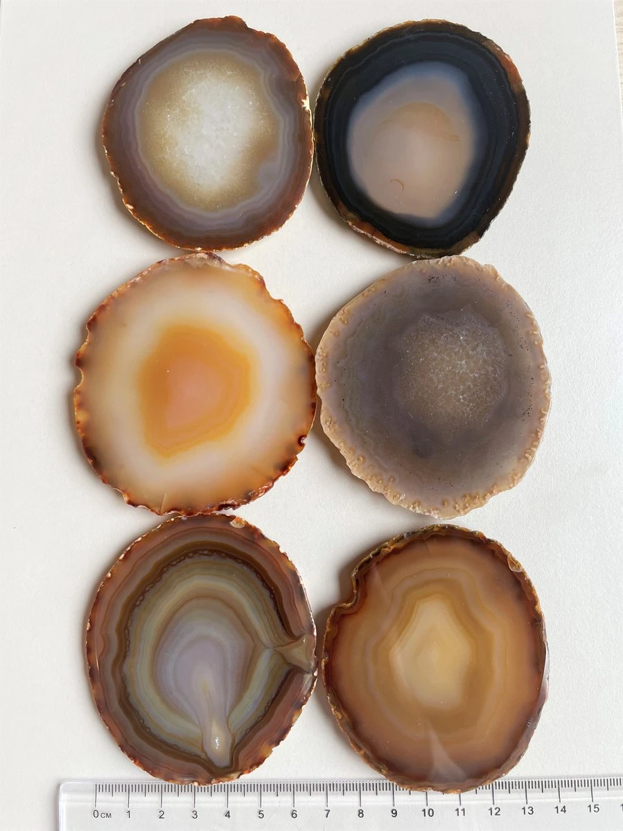 The Gem Inside - Edelsteen Onderzetters - Agaat - Set Van 2 - Doorsnee 7-8cm - Met Siliconen Voetjes 6 The Gem Inside - Edelsteen Onderzetters - Agaat - Set Van 2 - Doorsnee 7-8cm - Met Siliconen Voetjes - Afbeelding 4