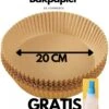 Merkloos DE Commerce | 100 Stuks AirFryer Bakpapier (20CM) | Heteluchtfriteuse | AirFryer Accessoires | XL & XXL | Geschikt Voor Elke AirFryer | Wegwerpbakjes | Inclusief Siliconen Olie Flesje / Kwastje | -KitchenAids Winkel 940x1200