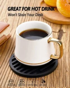 BOTC Siliconen Onderzetters Met Houder - Set Van 10 - Onderzettersset - Onderzetters Voor Glazen - Zwart -KitchenAids Winkel 960x1200 5