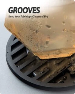 BOTC Siliconen Onderzetters Met Houder - Set Van 10 - Onderzettersset - Onderzetters Voor Glazen - Zwart -KitchenAids Winkel 960x1200 6