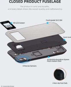 Smart Nutrition Scale - Keukenweegschaal - Digitaal & Bluetooth - APP Voor Android En IOS - Maximum Capaciteit 5 KG -KitchenAids Winkel 981x1200